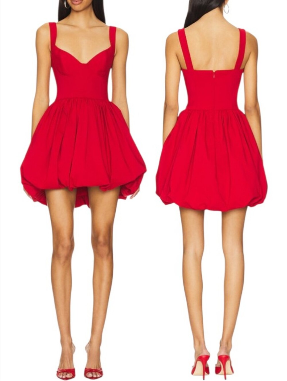 NBD Yaritza Bubble Mini Dress Red Cocktail - Picture 1 of 9